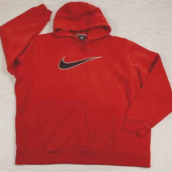 Vintage Nike Hoodie MensXXL Red Big Swoosh PocketsBlue Tag Y2k 90s